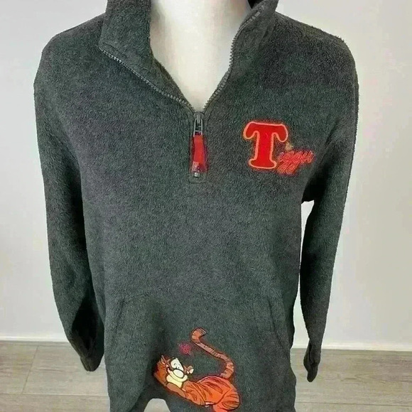 Vintage Disney Dark Grey Tigger Quarter Zip Size M - Picture 2 of 11